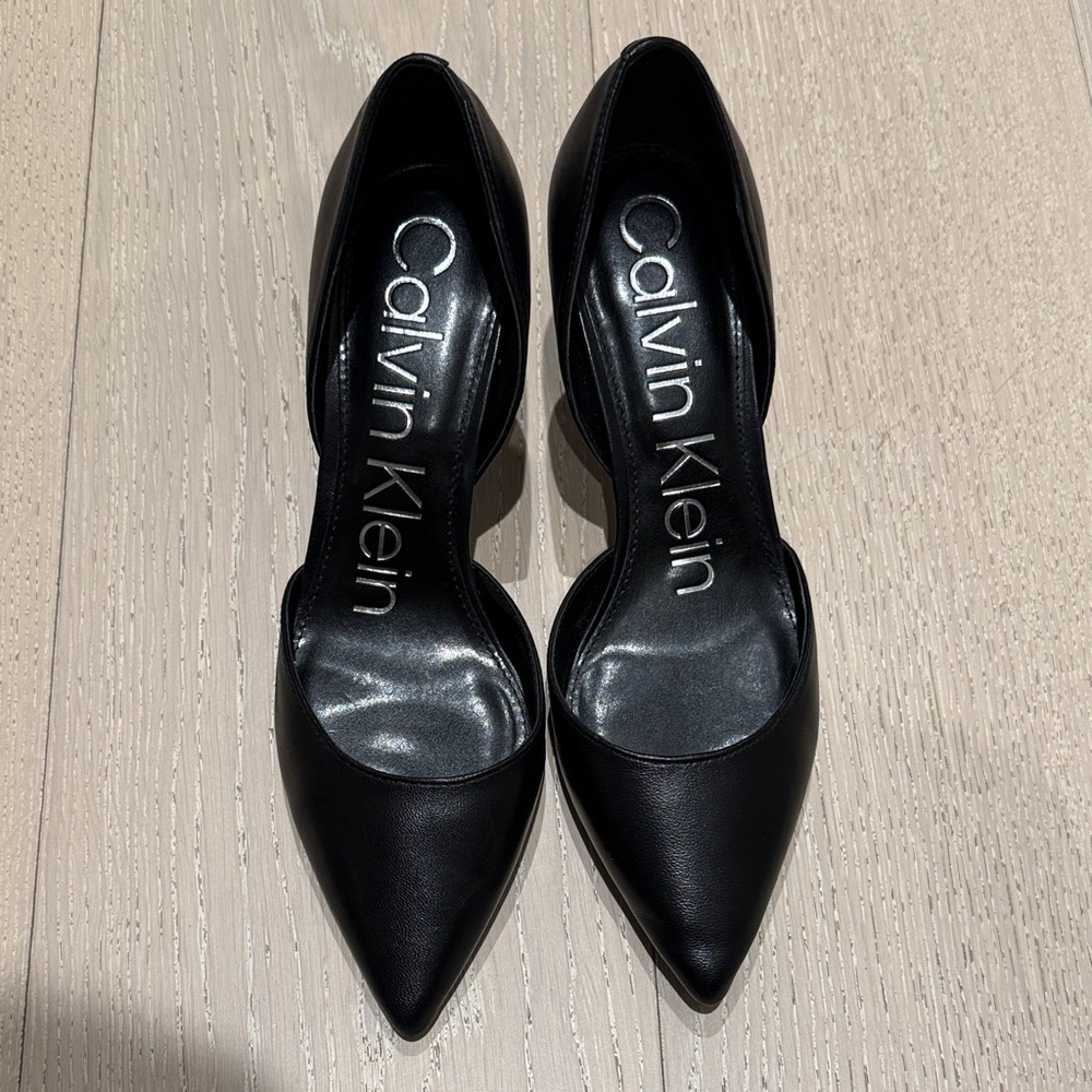 Calvin Klein black leather heels NEW without tags